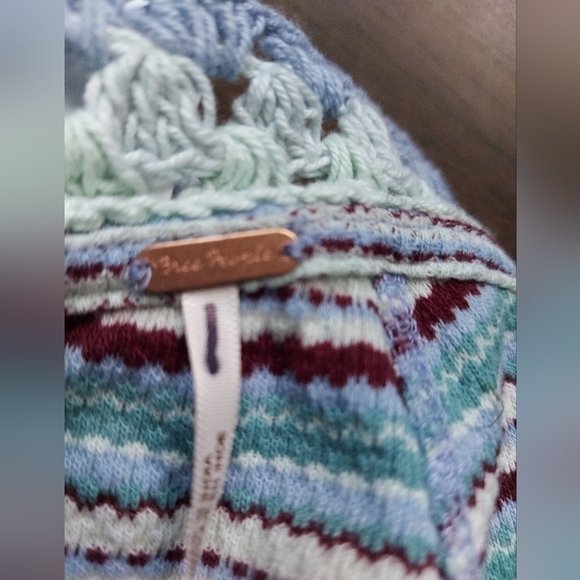 Free People Knit Stripe Top XS Boho Coastal Cowgirl Long Sleeve Tee - Picture 7 of 10